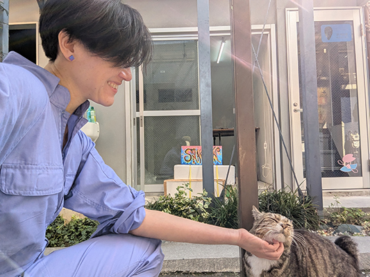 Human outside studio